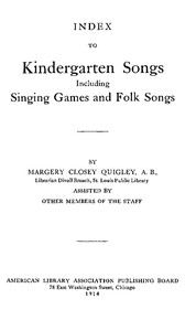 Cover of Index to Kindergarten Songs Including Singing Games and Folk Songs — A Reader’s Guide