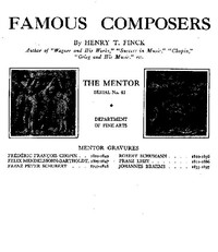 Cover of The Mentor: Famous Composers, Vol. 1, Num. 41, Serial No. 41 — Reading Companion